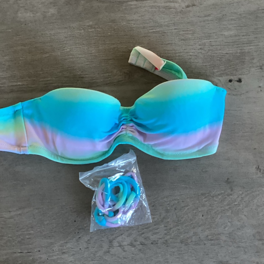 Victoria's Secret Blue and Purple Bandeau Bikini Top